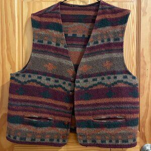 Vintage Wool Blend Aztec Vest - Women's